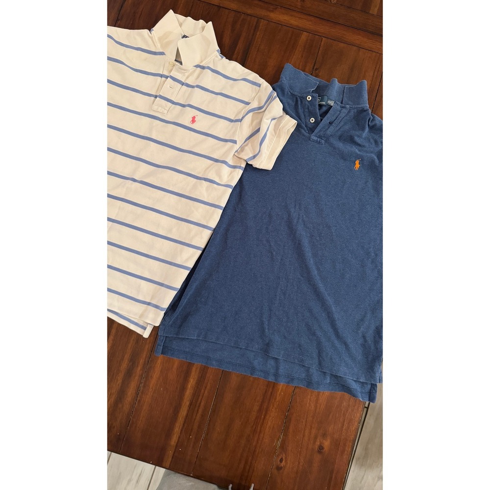 Polo Ralph Lauren Polo Shirts Custom Fit Cotton Casual Striped XL L
